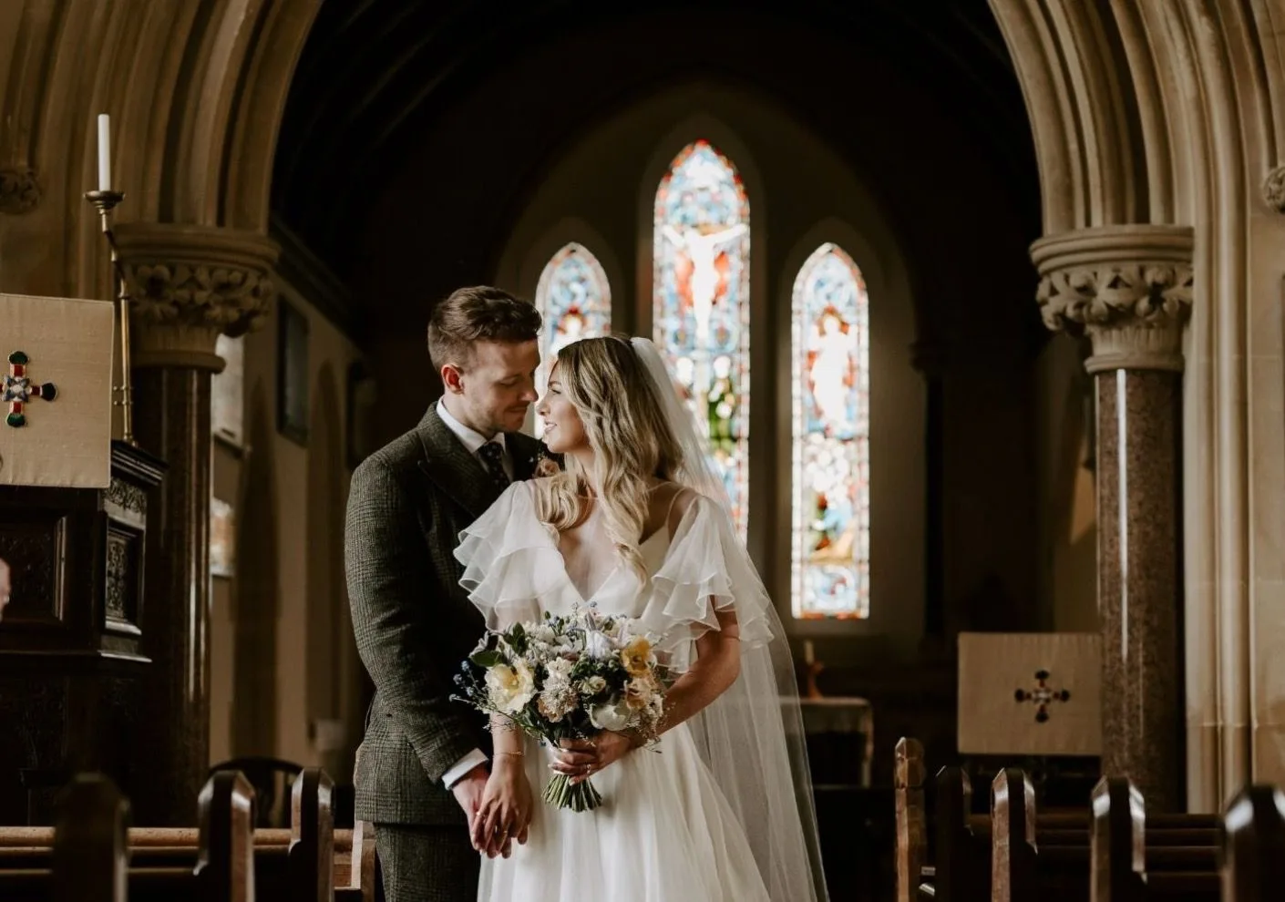 Bride and Groom in the church