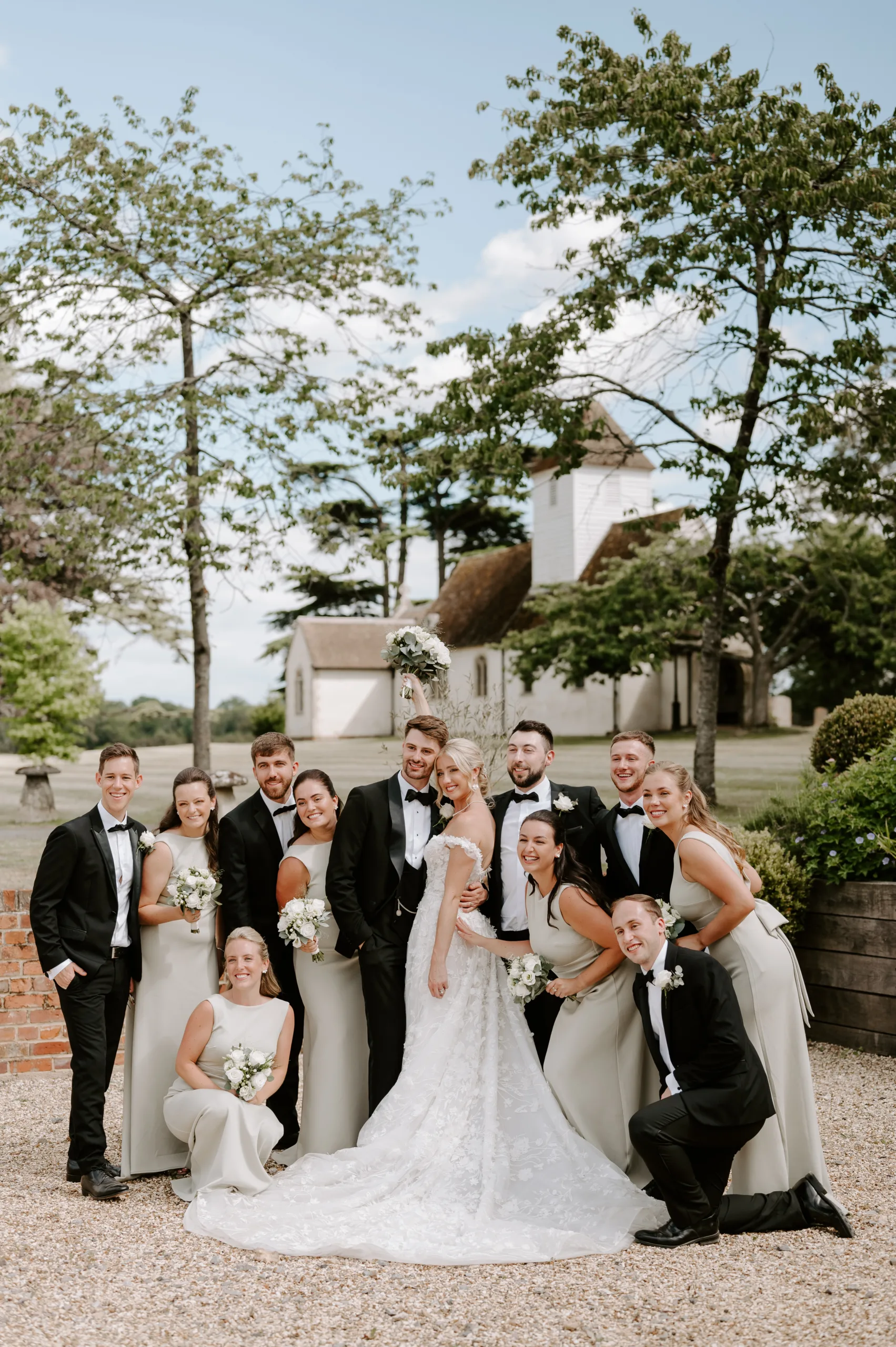 Wedding party together 