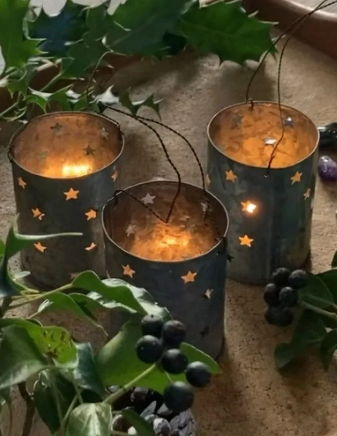 Winter Solstice candles lit