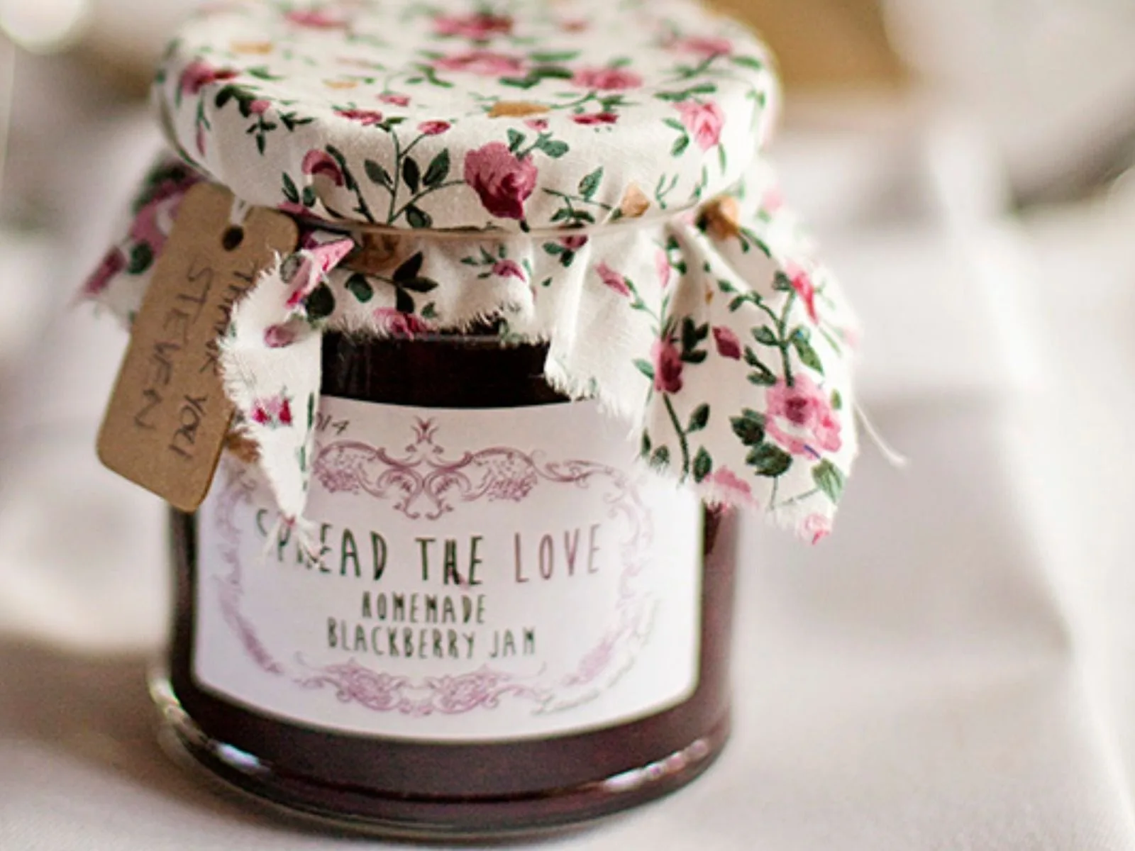 Homemade Strawberry Jam Wedding Favours